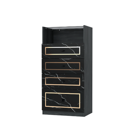 ตู้ลิ้นชัก 4 ลิ้นชัก WISDOM DESIGN FURNITURE GDW-601 60 ซม. สีแอชเกรย์/ดาร์คมาร์เบิ้ล_1
